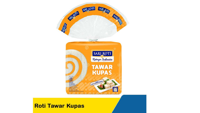 Macam-macam Sari Roti dan harganya. Foto adalah Roti Tawar Kupas. Sumber: www.klikindomaret.com