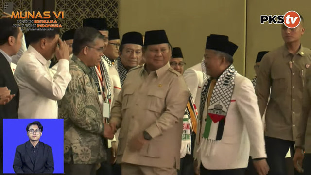 Presiden RI Prabowo Subianto hadiri penutupan Musyawarah Nasional VI Partai Keadilan Sejahtera (PKS) di Hotel Sultan, Jakarta, Senin (29/9/2025). Foto: YouTube/ PKSTV