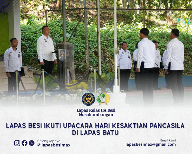 Lapas Besi Ikuti Upacara Hari Kesaktian Pancasila di Lapas Batu