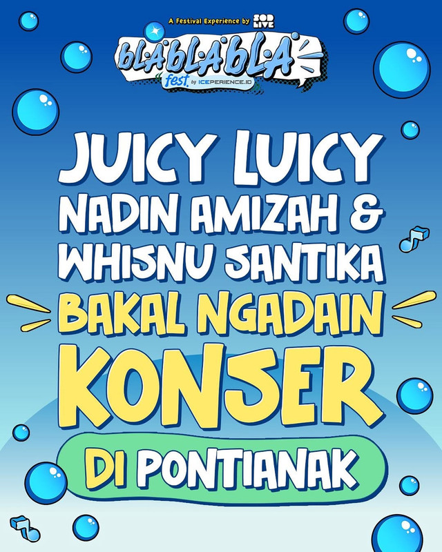 Deretan musisi ternama Tanah Air siap menggebrak Pontianak di bulan November 2025. Foto: Dok. Instagram @blablablafest