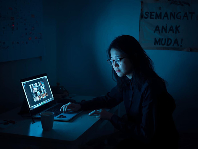 ilustrasi menunjukkan kelelahan fisik & mental pekerja muda | Canva.com