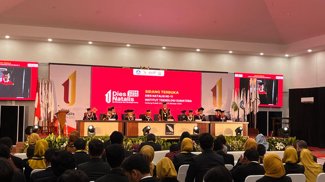 Sidang terbuka Dies Natalis ke-11 Institut Teknologi Sumatera (Itera). | Foto: Sinta Yuliana/Lampung Geh
