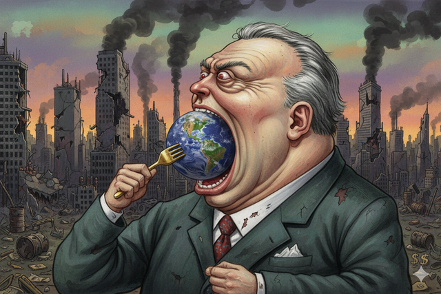 Ketika kekuatan politik menghabiskan seluruh isi bumi demi keuntungan pribadi. Sumber: Dokumen Pribadi