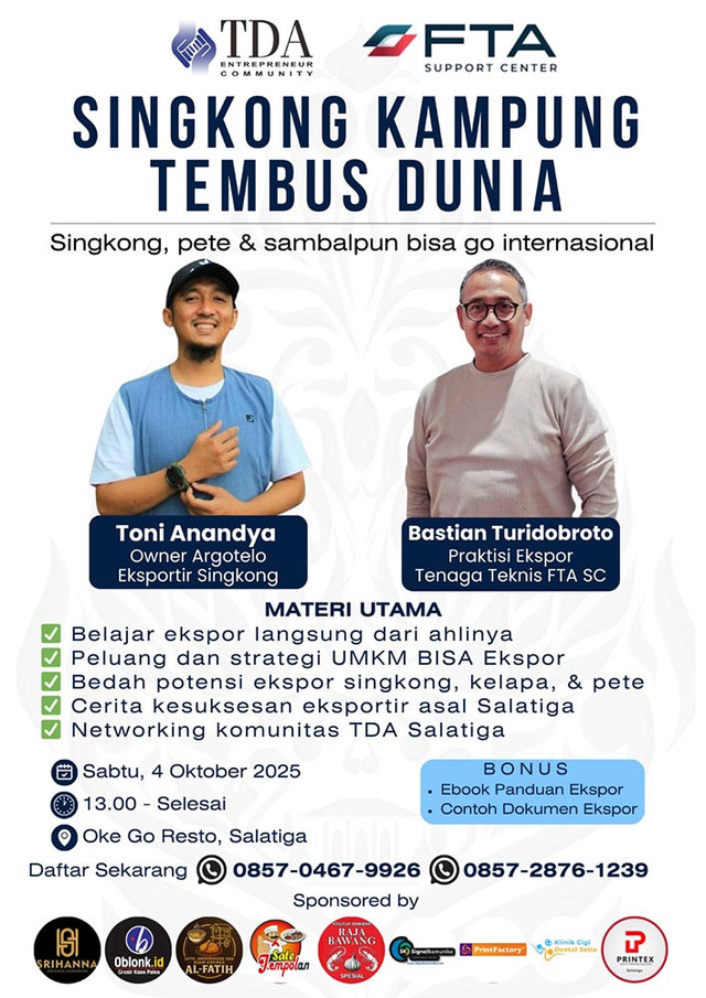 Singkong Kampung Tembus Dunia, TDA Salatiga Dorong UMKM Go Global