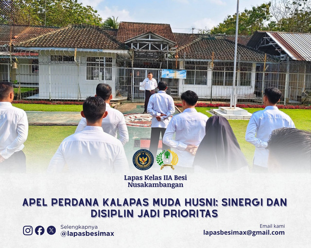 Apel Perdana Kalapas Muda Husni: Sinergi dan Disiplin Jadi Prioritas