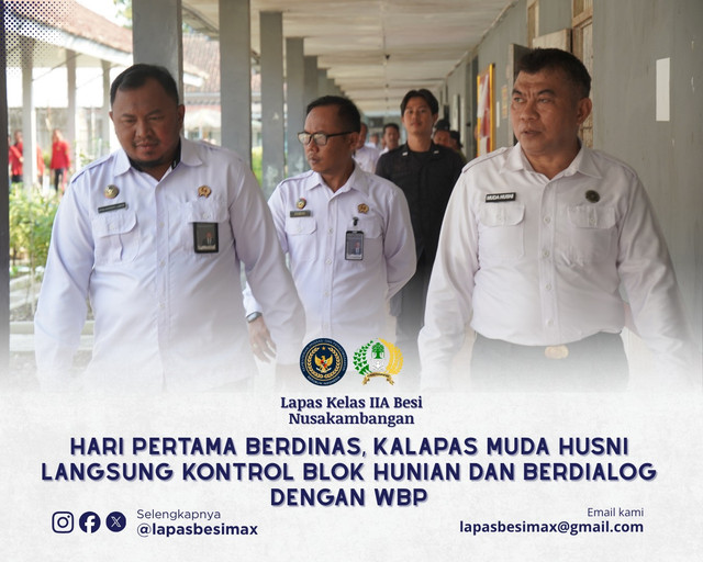 Hari Pertama Berdinas, Kalapas Husni Kontrol Blok Hunian & Berdialog Dengan WBP