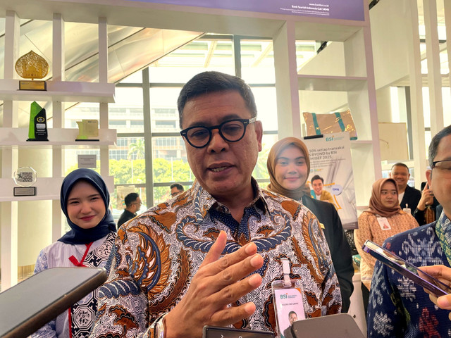 Direktur Utama BSI, Anggoro Eko Cahyo, ditemui di gelaran ISEF 2025 di Jakarta Pusat, Rabu (8/10/2025). Foto: Najma Ramadhanya/kumparan