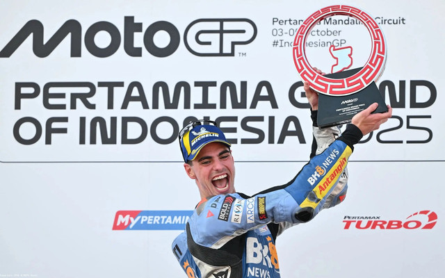Fermin Aldeguer memenangkan balapan utama atau main race Pertamina Grand Prix of Indonesia 2025 di Pertamina Mandalika International Circuit, Lombok, Nusa Tenggara Barat, Minggu (5/10/2025). Foto: themandalikagp.com