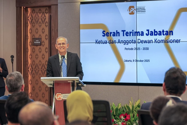 Ketua Dewan Komisioner Lembaga Penjamin Simpanan (LPS) Anggito Abimanyu di Gedung Equity Tower, SCBD, Jakarta, Rabu (8/10/2025). Foto: LPS