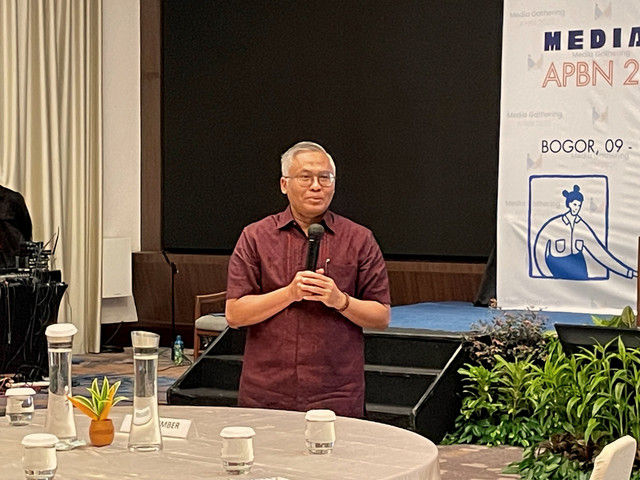 Direktur Jenderal Pengelolaan Pembiayaan dan Risiko Kemenkeu, Suminto, dalam Media Gathering Kemenkeu di Bogor, Jawa Barat, Jumat (10/10/2025).  Foto: Najma Ramadhanya/kumparan