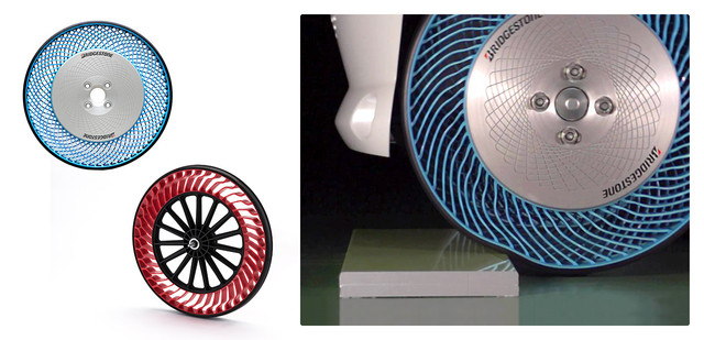 Konsep ban tanpa udara (non-pneumatic/airless tire) dari Bridgestone. Foto: dok. Bridgestone