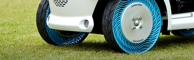 Konsep ban tanpa udara (non-pneumatic/airless tire) dari Bridgestone. Foto: dok. Bridgestone