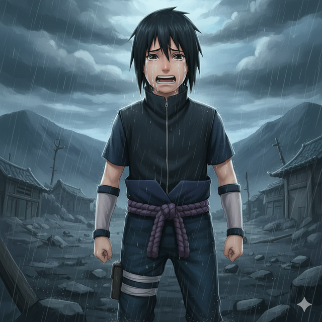 (ilustrasi gambar karakter anime Sasuke. Foto: https://g.co/gemini/share/0c6e8c399282) 