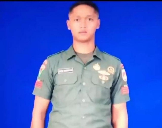 Praka Amin Nurohman anggota Satgas Yonif 410/Alugoro yang bertugas di Pos Moyeba, Bintuni, Papua Barat. Foto: Dok. Istimewa