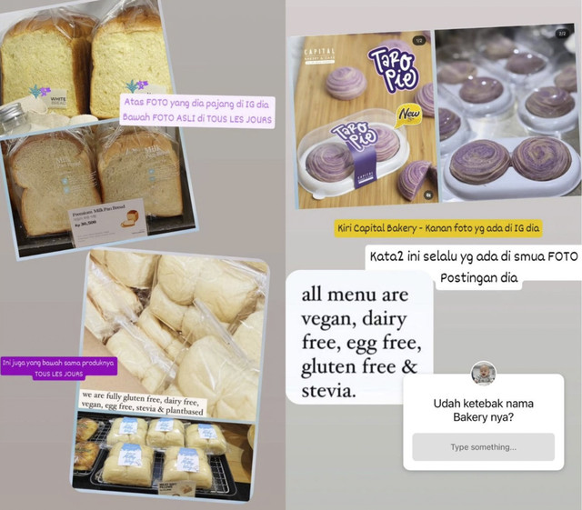 Perbandingan produk Bake n Grind dengan produk toko roti lain. Foto: Instagram/ @feliz88eliz