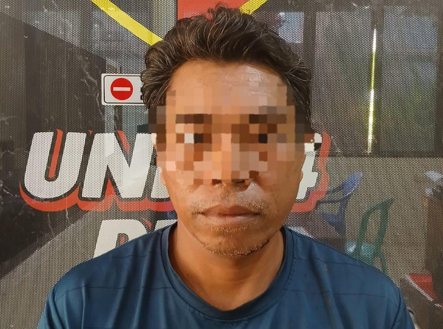 Pelaku pencabulan yang berhasil diamankan. | Foto: Dok Humas Polres Mesuji