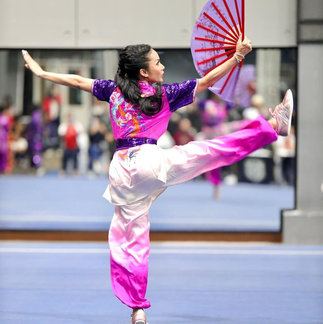 Kris Dayanti wakili Indonesia di pertandingan Wushu international yang digelar di China. Foto: Instagram/@krisdayantilemos