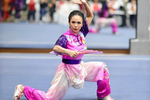 Kris Dayanti wakili Indonesia di pertandingan Wushu international yang digelar di China. Foto: Instagram/@krisdayantilemos