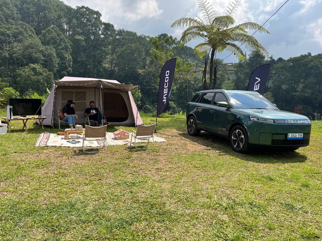 Media test drive Jaecoo J5 EV ke Bogor, Rabu (14/10/2025). Foto: Syahrul Ghiffari/kumparan