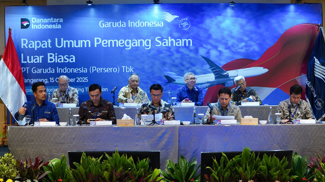 Rapat umum pemegang saham PT Garuda Indonesia, Rabu (15/10/2025). Foto: Dok. Garuda Indonesia