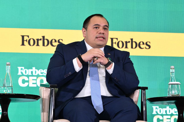 Chief Investment Officer (CIO) Danantara Indonesia, Pandu Patria Sjahrir, di acara Forbes CEO 2025 di Hotel St. Regis Jakarta, Rabu (15/10/2025). Foto: Dok. Forbes