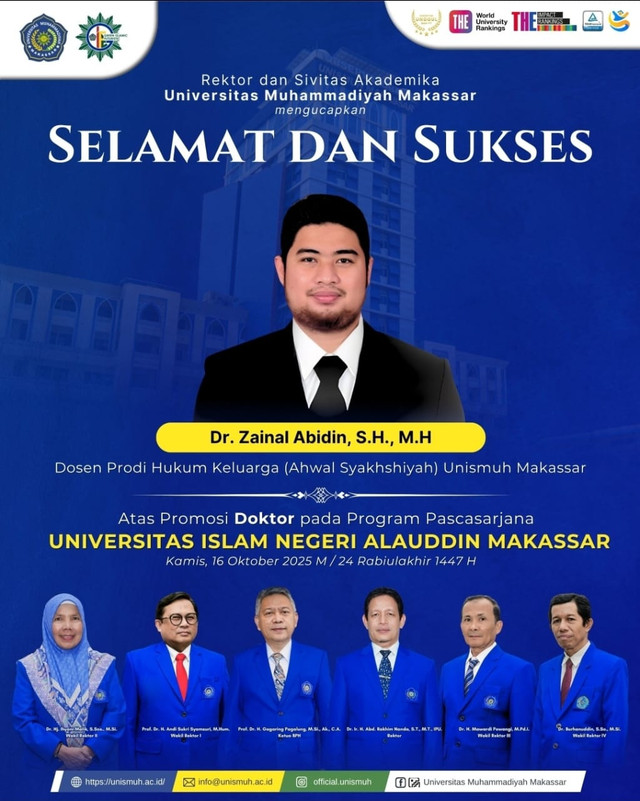 Raih Doktor, Dosen Unismuh Makassar Zainal Abidin Kaji Konsep Tawaqquf