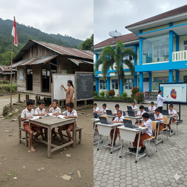 Gambar 1. Ketimpangan Akses di Daerah 3T (Sumber: Data Penulis dari AI)