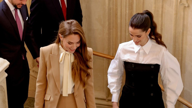 Kate Middleton dan Putri Rajwa Al Hussein. Foto: Instagram/alhusseinjo