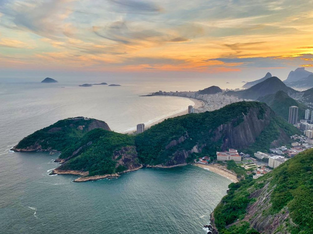 Aerial-shot-beautiful-copacabana-beach-rio-de-janeiro-brazil-sunset-sky (Ilustrasi)/Image by wirestock on Freepik