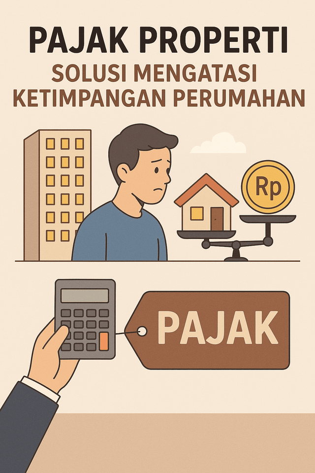 Ilustrasi pajak properti dan ketimpangan kepemilikan rumah di kota besar (sumber: AI Editing)