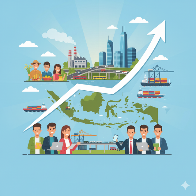 Gambar ilustrasi Pertumbuhan Ekonomi RI dihasilkan oleh AI