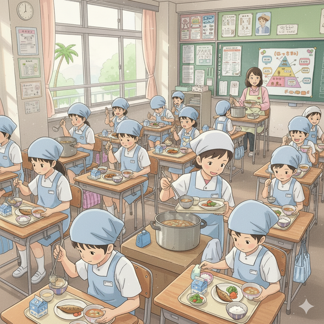 Gambar Ilustrasi MBG Jepang Shokuiku dihasilkan oleh AI