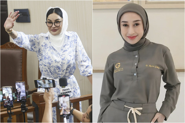 Kolase foto Nikita Mirzani dan Reza Gladys. Foto: Agus Apriyanto dan Instagram/@rezagladys