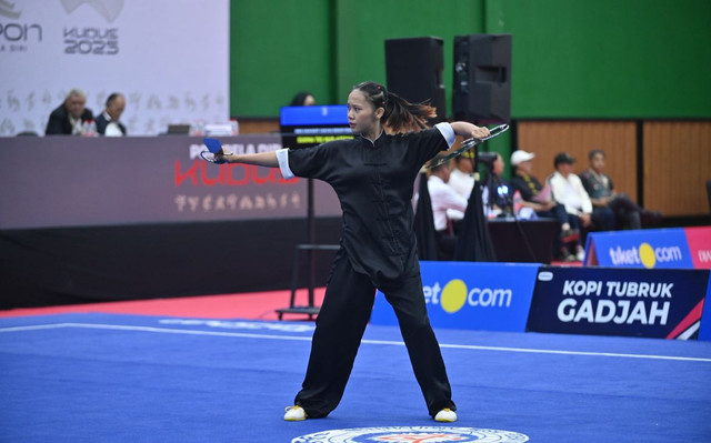 Partai Wushu di PON Bela Diri 2025, Djarum Arena, Kudus. Foto: Dok. PON Bela Diri Kudus 2025