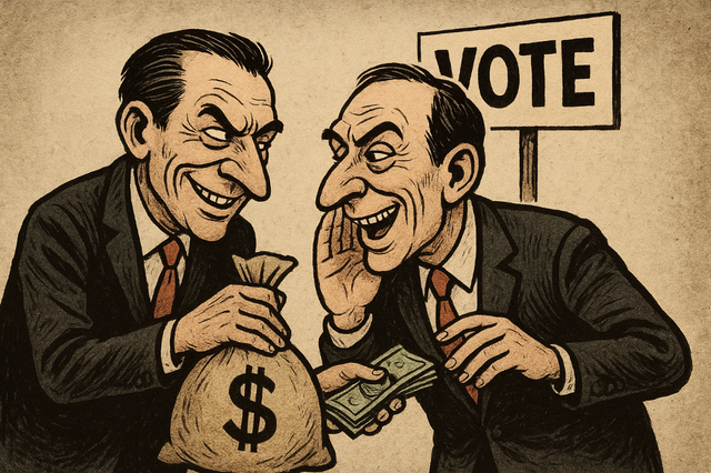 Ilustrasi kondisi politik yang licik dan kotor (Foto dibuat menggunakan AI)