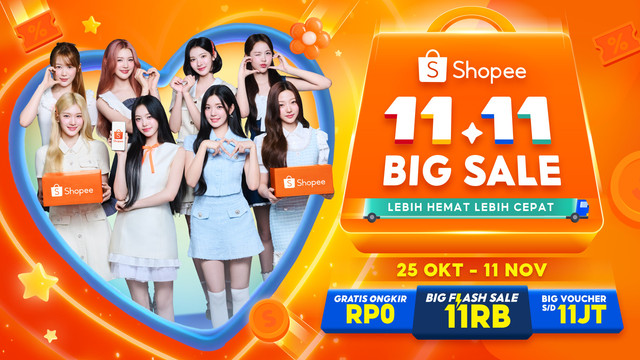 Hearts2Hearts tampil memukau di iklan Shopee 11.11 Big Sale. Foto: dok. Istimewa