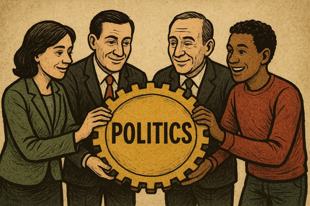 Ilustrasi hakikat politik untuk kebaikan bersama (Foto dibuat oleh AI)