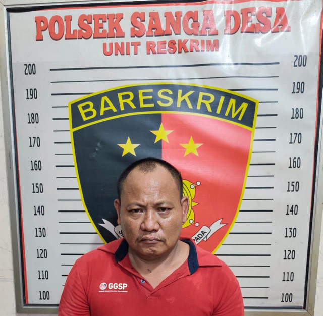 Pelaku pembunuhan seorang nelayan yang tertangkap basah mencuri buah sawit di kebun milik mereka. Foto : Dok Polda Sumsel