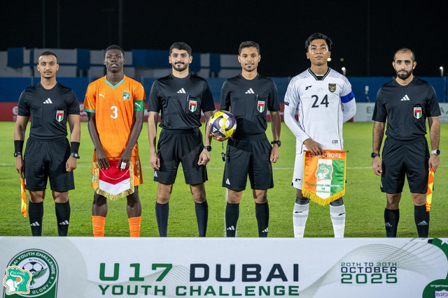 Timnas U-17 Indonesia vs Pantai Gading dalam turnamen uji coba Dubai Youth Challenge di Uni Emirat Arab pada Selasa (28/10) dini hari WIB. Foto: Federation Ivoirienne de Football