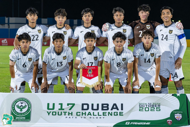 Timnas U-17 Indonesia jelang lawan Pantai Gading dalam turnamen uji coba Dubai Youth Challenge di Uni Emirat Arab pada Selasa (28/10) dini hari WIB. Foto: Federation Ivoirienne de Football