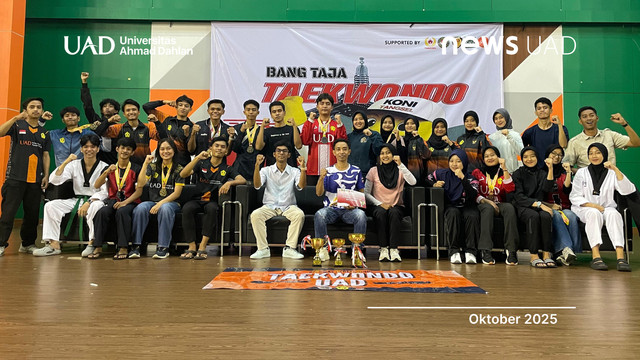 UKM Taekwondo Universitas Ahmad Dahlan (UAD) berprestasi di Kejuaraan Bang Taja Championship 2025 (Foto. UKM Taekwondo UAD)