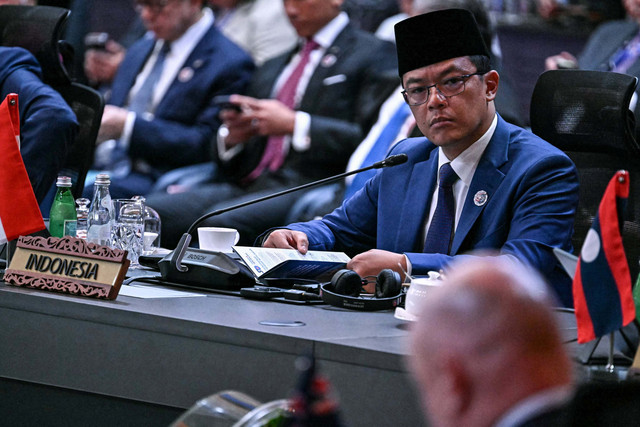 Menteri Luar Negeri Indonesia Sugiono menghadiri KTT Peringatan ASEAN - Selandia Baru pada KTT ASEAN ke-47 di Kuala Lumpur, Malaysia, Selasa (28/10/2025). Foto: Lillian Suwanrumpha/Pool via REUTERS