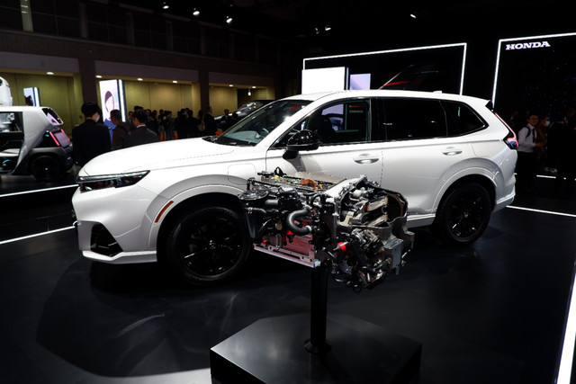 Wujud mobil hidrogen Honda CR-V FCEV (Fuel Cell Electric Vehicle) di Japan Mobility Show 2025. Foto: Aditya Pratama Niagara/kumparan