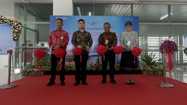 Bandara Internasional Juanda bersama Xiamen Airlines meresmikan rute penerbangan Fuzhou – Surabaya – Fuzhou, Selasa (28/10). Foto: Dok. Istimewa