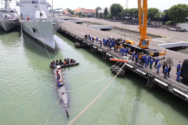 Suasana Uji Penembakan Torpedo Kapal Selam Otonom (KSOT) yang dilaksanakan di Koarmada II, Kamis (30/10/2025). Foto: Dok. Puspen TNI