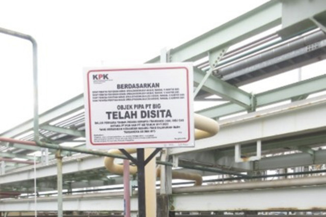 KPK menyita kantor hingga pipa gas terkait dugaan korupsi jual-beli gas di kawasan Cilegon, Banten. Foto: Dok. KPK