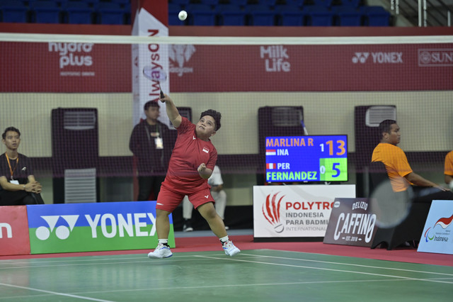 Salah satu atlet andalan Indonesia, Rina Marlina, mengaku semakin bersemangat menghadapi persaingan dalam Polytron Indonesia Para Badminton International 2025 yang diikuti oleh lebih banyak pemain papan atas dunia. Foto: Dok. Polytron Indonesia Para Badminton