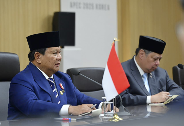Pertemuan bilateral Presiden RI Prabowo Subianto dengan Presiden Republik Korea Lee Jae Myung di sela-sela KTT APEC 2025. Foto: Dok. Muchlis Jr - Biro Pers Sekretariat Presiden