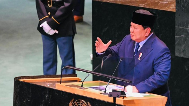 Prabowo saat pidato di Sidang Umum PBB (Foto: Foto: Laily Rachev - Biro Pers Sekretariat Presiden)