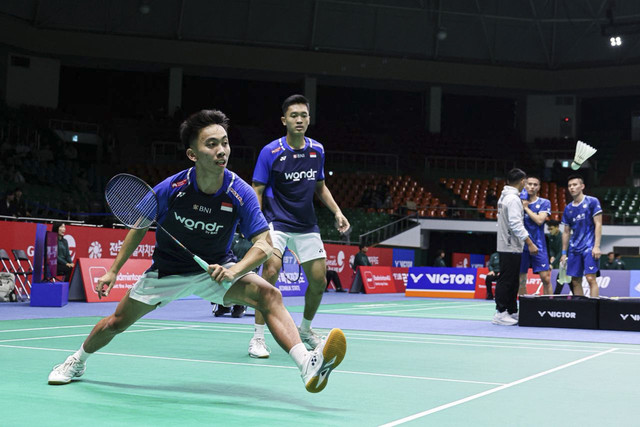 Muh Putra Erwiansyah/Daniel Edgar Marvino saat bermain di Korea Masters. Foto: Dok. PBSI